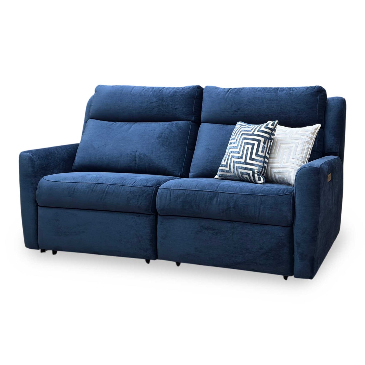 G Plan ‘ Wren’ B282 Liso Atlantic Blue Fabric 2 Cushion 3 Seater Power Recliner Sofa
