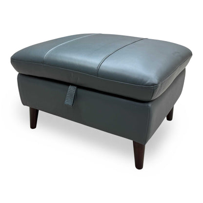'Winner' Peacock Green Cat-40-09 Leather Storage Footstool