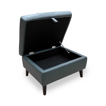 'Winner' Peacock Green Cat-40-09 Leather Storage Footstool