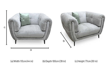 Ideal Home 'Sienna' Hudson Mist Grey 25451 Fabric Chair