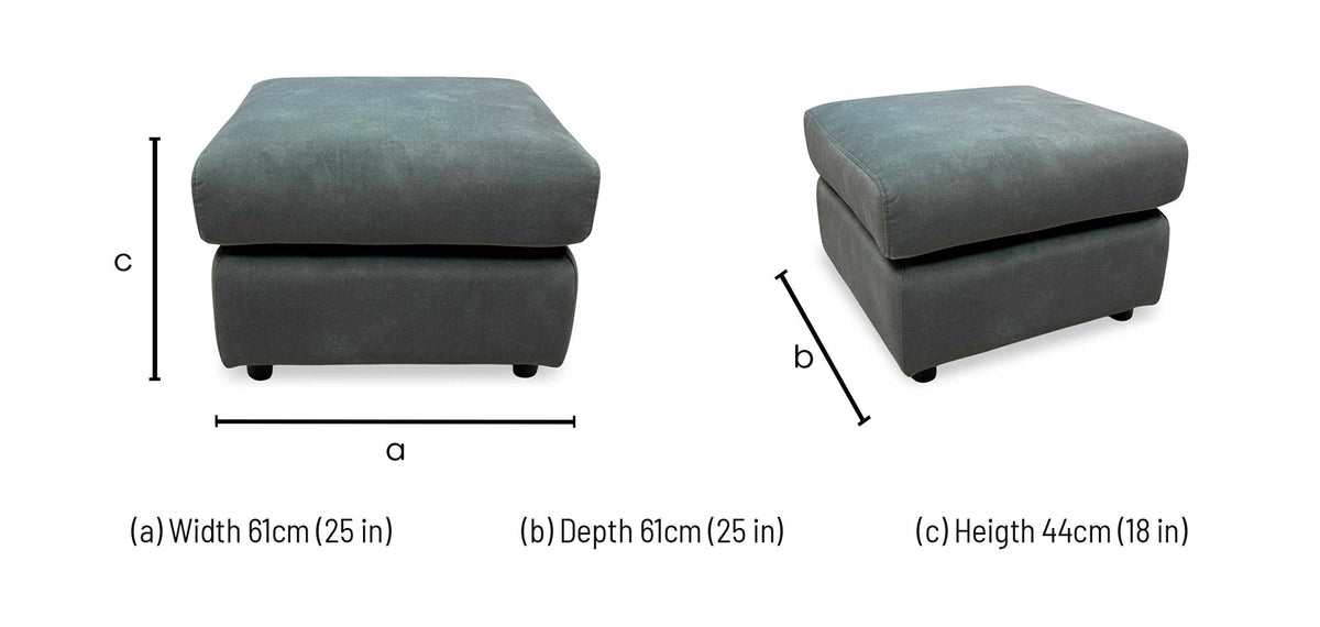'Raven' Dexter Fern Green Velvet Fabric Footstool