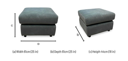 'Raven' Dexter Fern Green Velvet Fabric Footstool