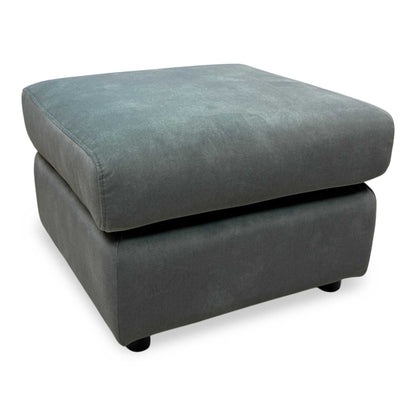'Raven' Dexter Fern Green Velvet Fabric Footstool