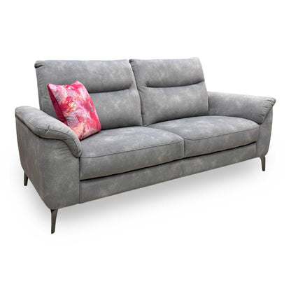 'Morgan' Dexter Mocha Grey Velvet Fabric 3 Seater Sofa