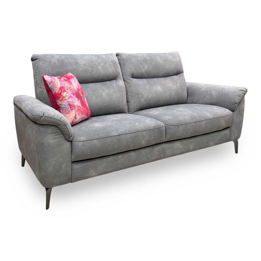 'Morgan' Dexter Mocha Grey Velvet Fabric 3 Seater Sofa
