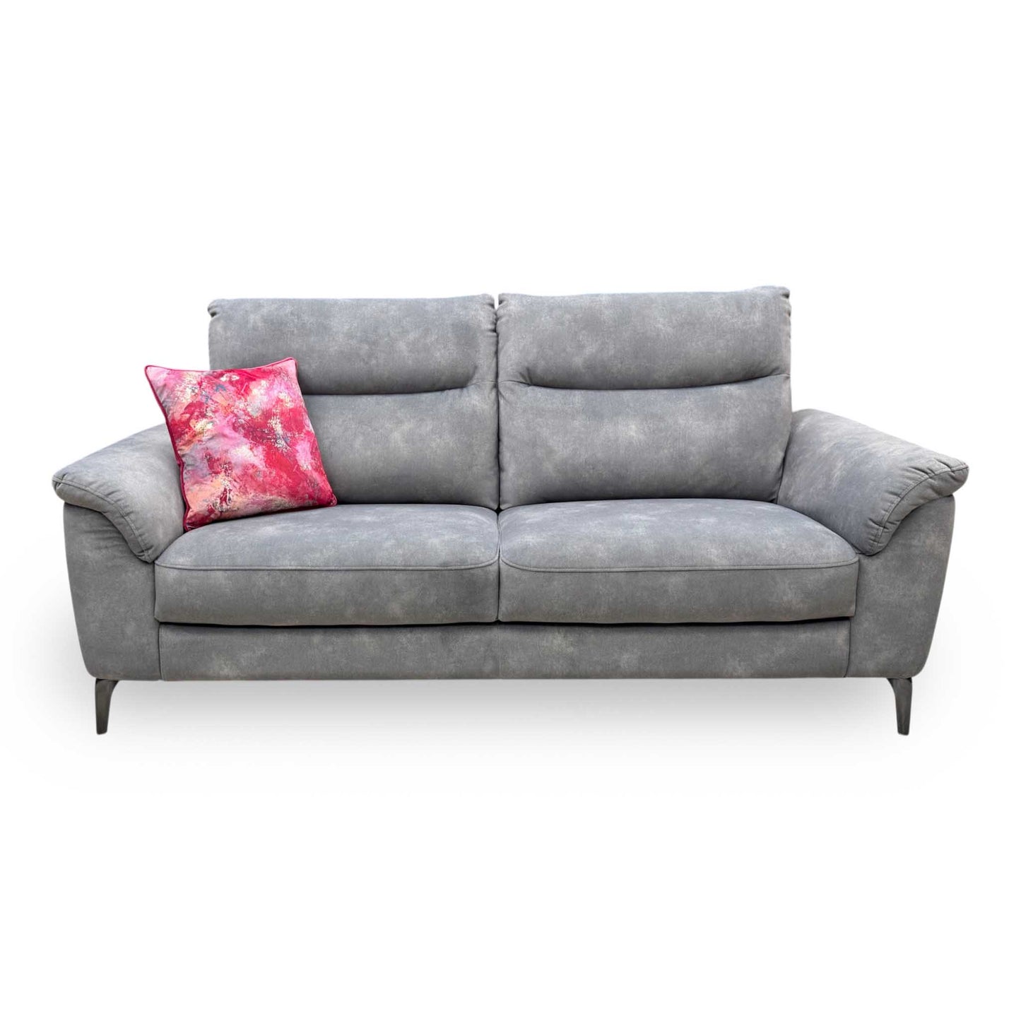 'Morgan' Dexter Mocha Grey Velvet Fabric 3 Seater Sofa
