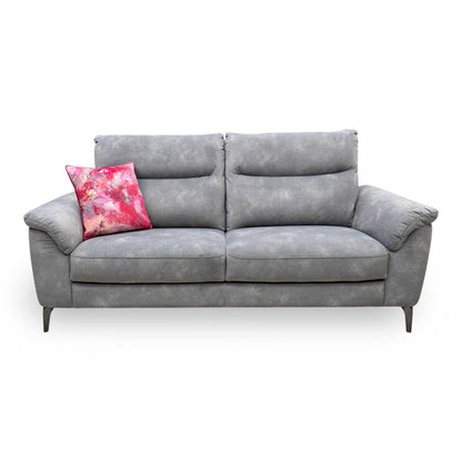 'Morgan' Dexter Mocha Grey Velvet Fabric 3 Seater Sofa
