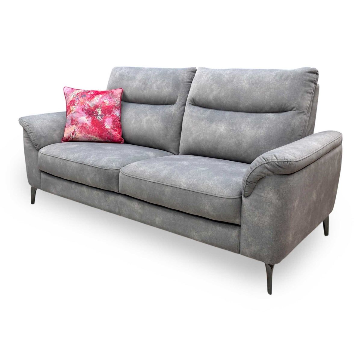 'Morgan' Dexter Mocha Grey Velvet Fabric 3 Seater Sofa