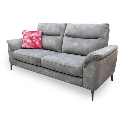 'Morgan' Dexter Mocha Grey Velvet Fabric 3 Seater Sofa