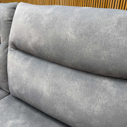 'Morgan' Dexter Mocha Grey Velvet Fabric 3 Seater Sofa
