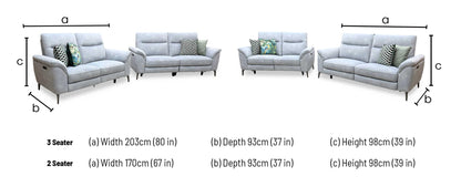 'Morgan' Dexter Smoke Grey Velvet Fabric 3 + 2 Seater Power Recliner Sofa Set