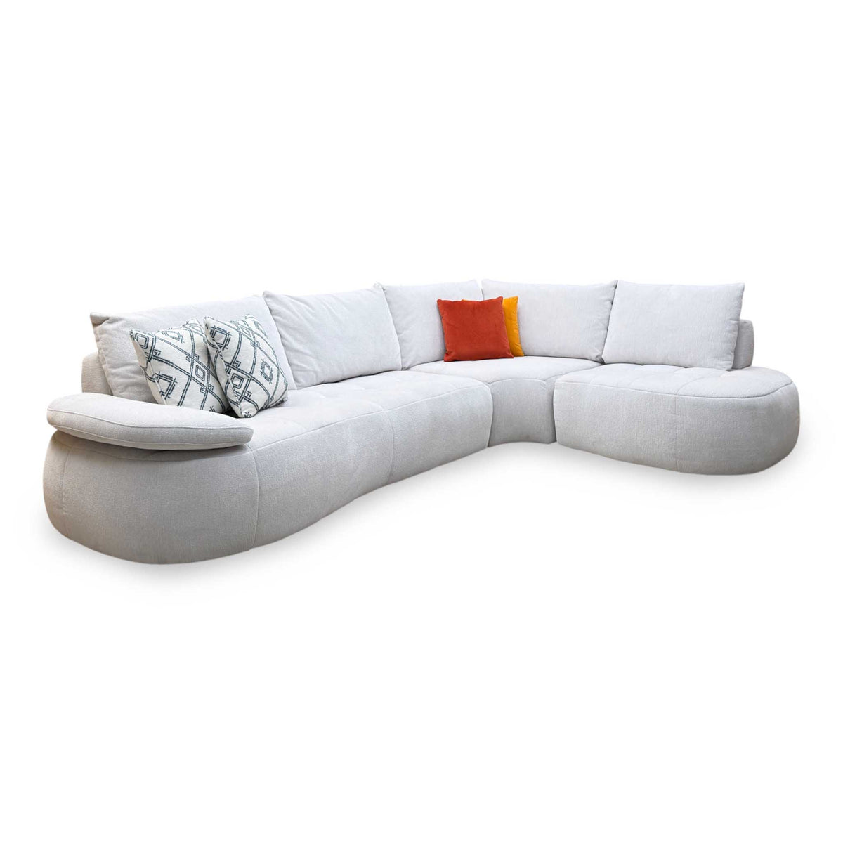 'Daniel' Grey Fabric Right Hand Facing Open End Corner Sofa