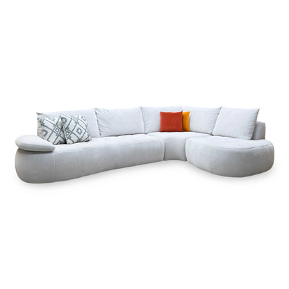 'Daniel' Grey Fabric Right Hand Facing Open End Corner Sofa
