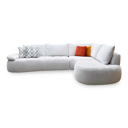 'Daniel' Grey Fabric Right Hand Facing Open End Corner Sofa