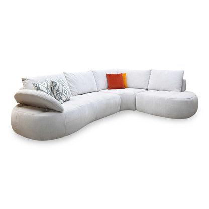 'Daniel' Grey Fabric Right Hand Facing Open End Corner Sofa