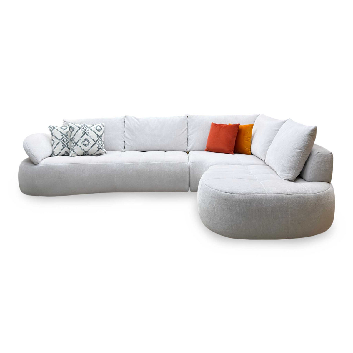 'Daniel' Grey Fabric Right Hand Facing Open End Corner Sofa