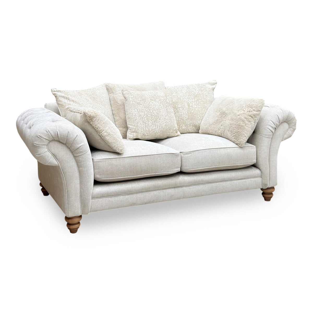 Ideal Home ‘Cotswold’ Darwin Ivory Wo Ft Fabric 2 Seater Scatter Back Sofa