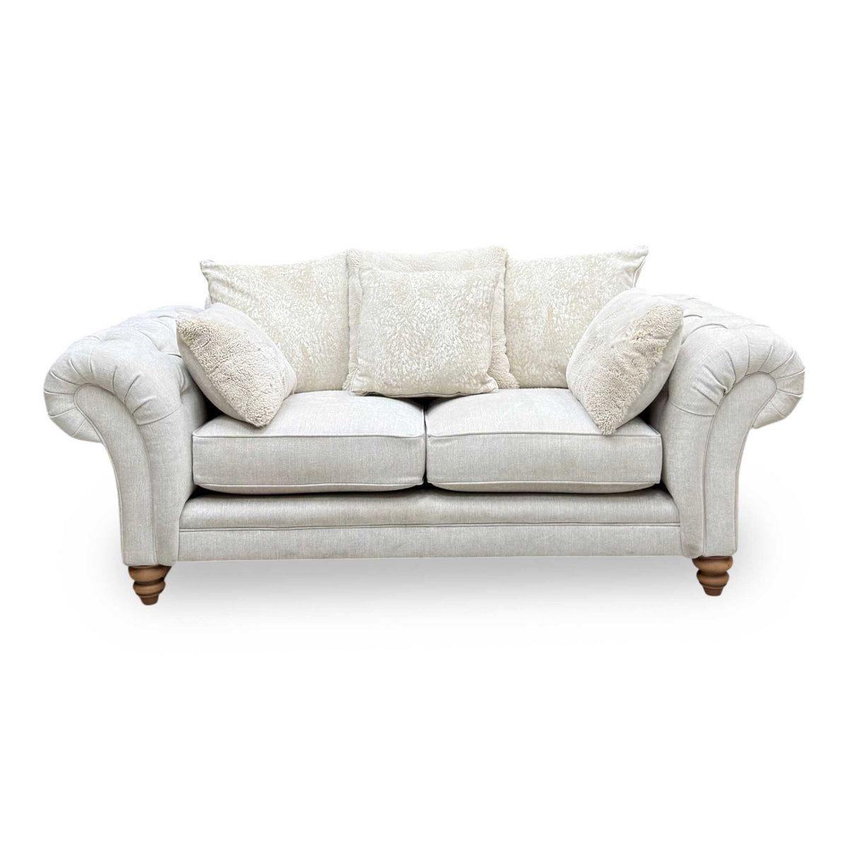 Ideal Home ‘Cotswold’ Darwin Ivory Wo Ft Fabric 2 Seater Scatter Back Sofa