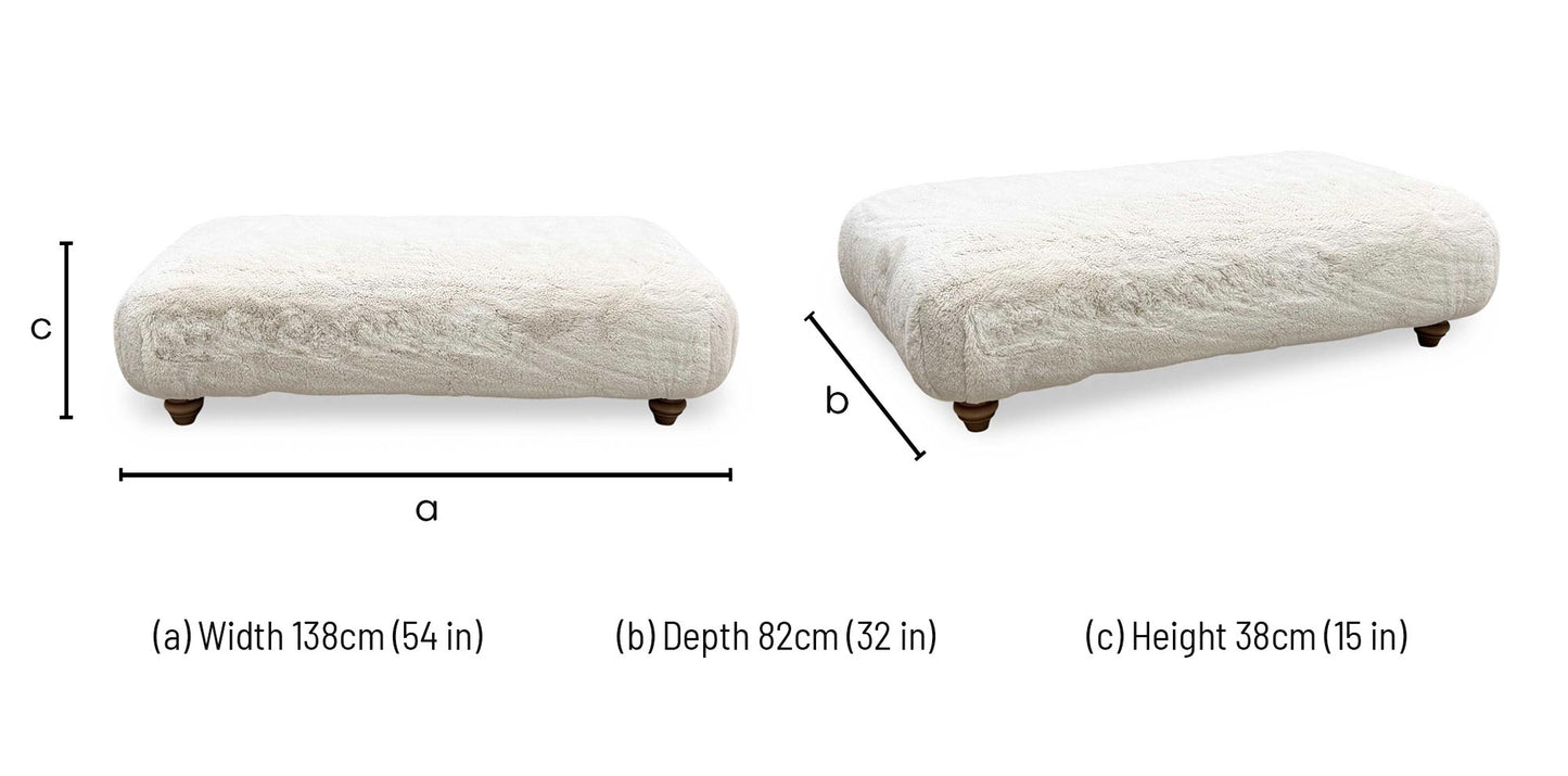 Ideal Home ‘Cotswold’ Darwin Ivory Faux Fur Bench Footstool