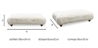 Ideal Home ‘Cotswold’ Darwin Ivory Faux Fur Bench Footstool