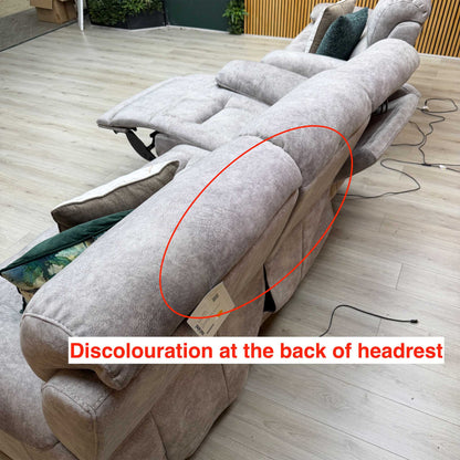 'Link' Bfa-Bnn-R28 Grey Velvet Fabric 3 + 2 Seater Power Recliner Sofa Set with Power Headrests