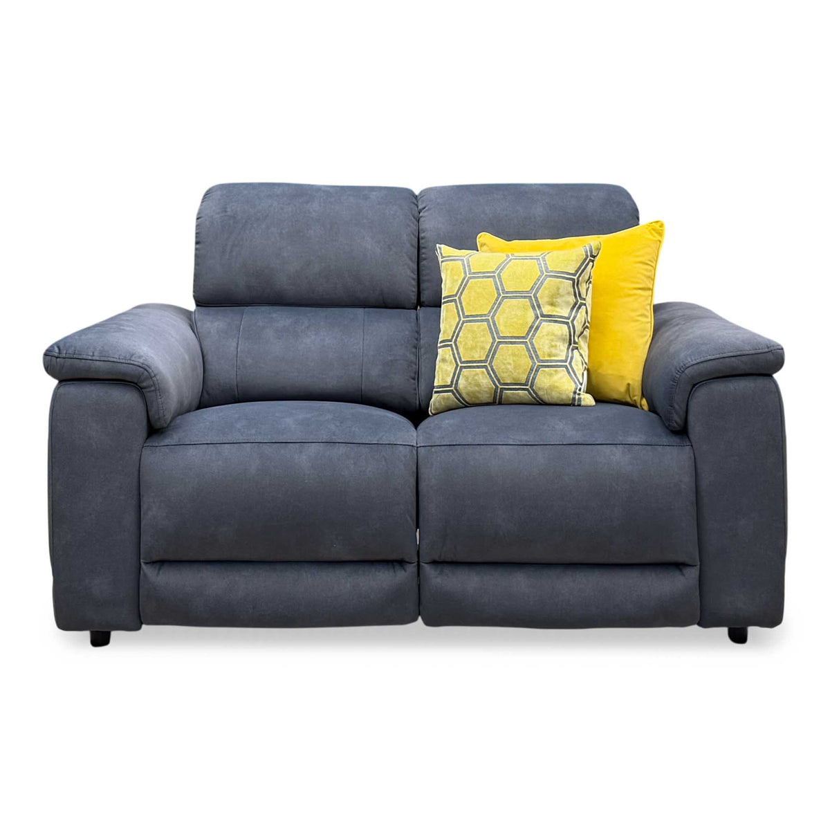 ‘Genius’ Dexter Shadow Grey Velvet Fabric 2 Seater Power Recliner Sofa with Power Headrests