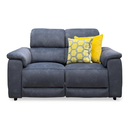 ‘Genius’ Dexter Shadow Grey Velvet Fabric 2 Seater Power Recliner Sofa with Power Headrests