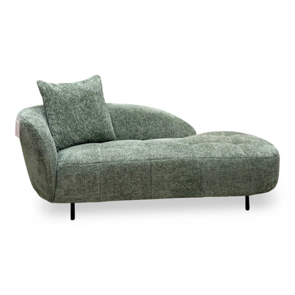 'Bridgerton' Fab-Coe-R801 Olive Green Woven Fabric Chaise Longue