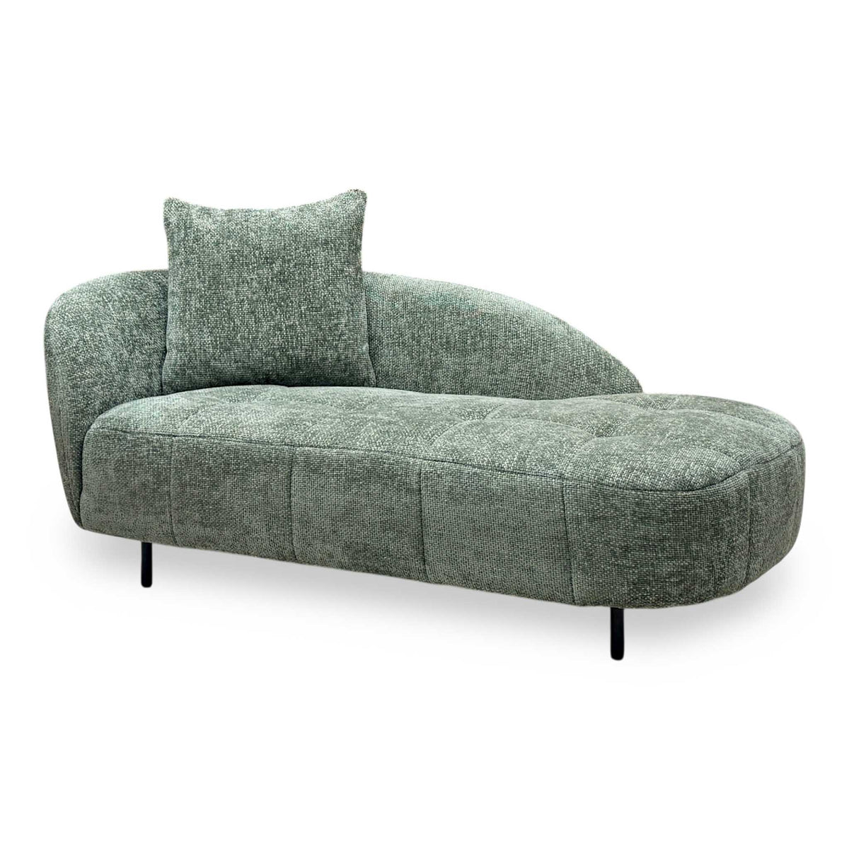 'Bridgerton' Fab-Coe-R801 Olive Green Woven Fabric Chaise Longue