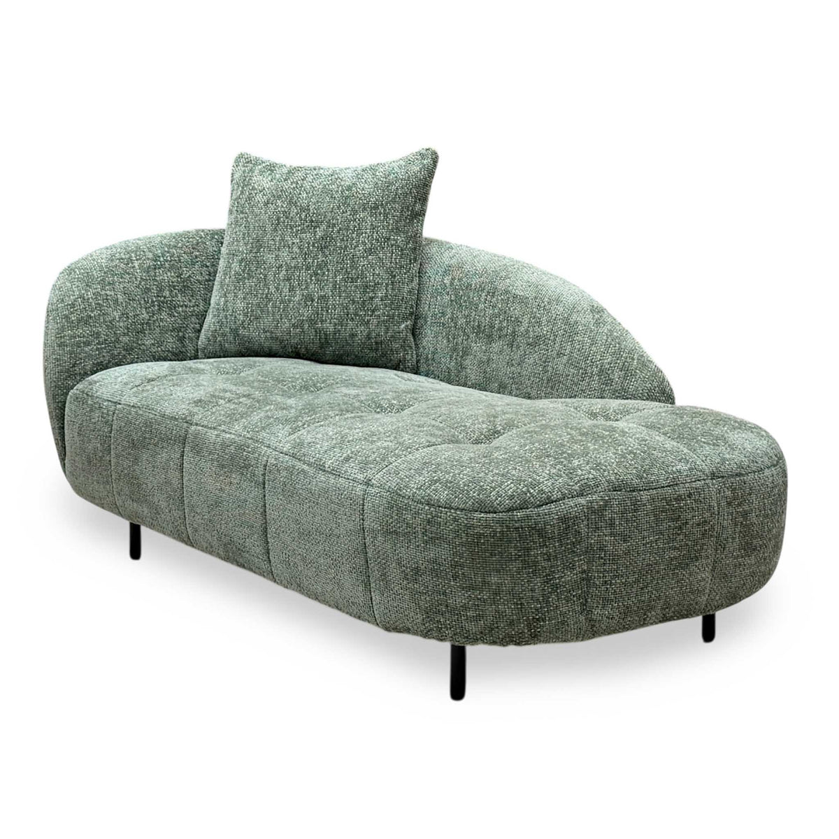 'Bridgerton' Fab-Coe-R801 Olive Green Woven Fabric Chaise Longue