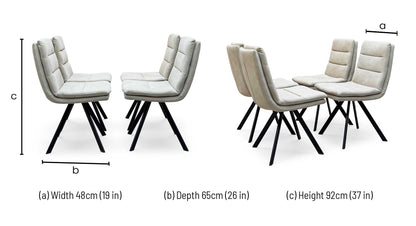 Bodahl ‘Njord’ Sand Beige Fabric Set of 4 Swivel Dining Chairs