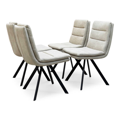 Bodahl ‘Njord’ Sand Beige Fabric Set of 4 Swivel Dining Chairs