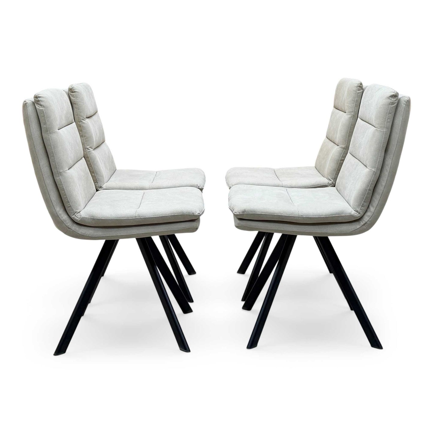 Bodahl ‘Njord’ Sand Beige Fabric Set of 4 Swivel Dining Chairs