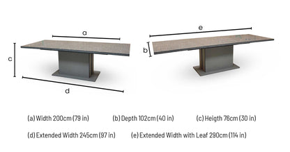 ‘Lusso’ High-Gloss Marble Effect Large Extending Dining Table + Extension Leaf + Extension Leaf