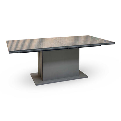 ‘Lusso’ High-Gloss Marble Effect Large Extending Dining Table + Extension Leaf + Extension Leaf