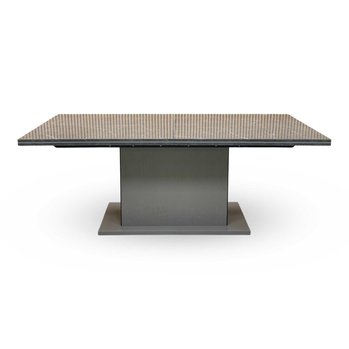 ‘Lusso’ High-Gloss Marble Effect Large Extending Dining Table + Extension Leaf + Extension Leaf
