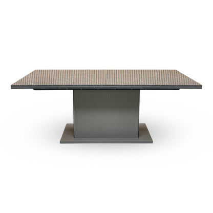 ‘Lusso’ High-Gloss Marble Effect Large Extending Dining Table + Extension Leaf + Extension Leaf