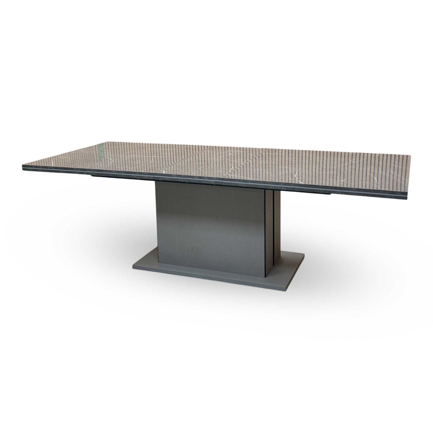 ‘Lusso’ High-Gloss Marble Effect Large Extending Dining Table + Extension Leaf + Extension Leaf