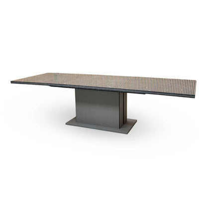 ‘Lusso’ High-Gloss Marble Effect Large Extending Dining Table + Extension Leaf + Extension Leaf