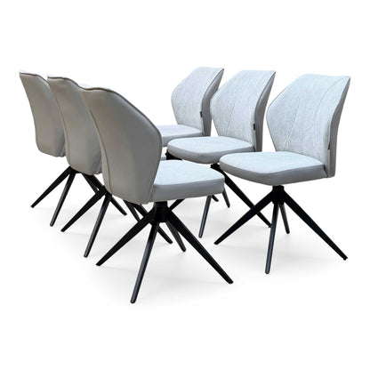 'Julio' G5 Stone Grey Fabric Set of 6 Swivel Dining Chairs