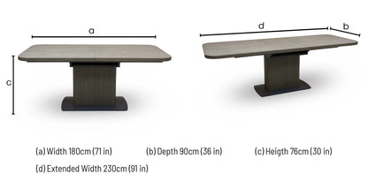 'Jai' Dark Oak Solid Oak Large Extending Dining Table