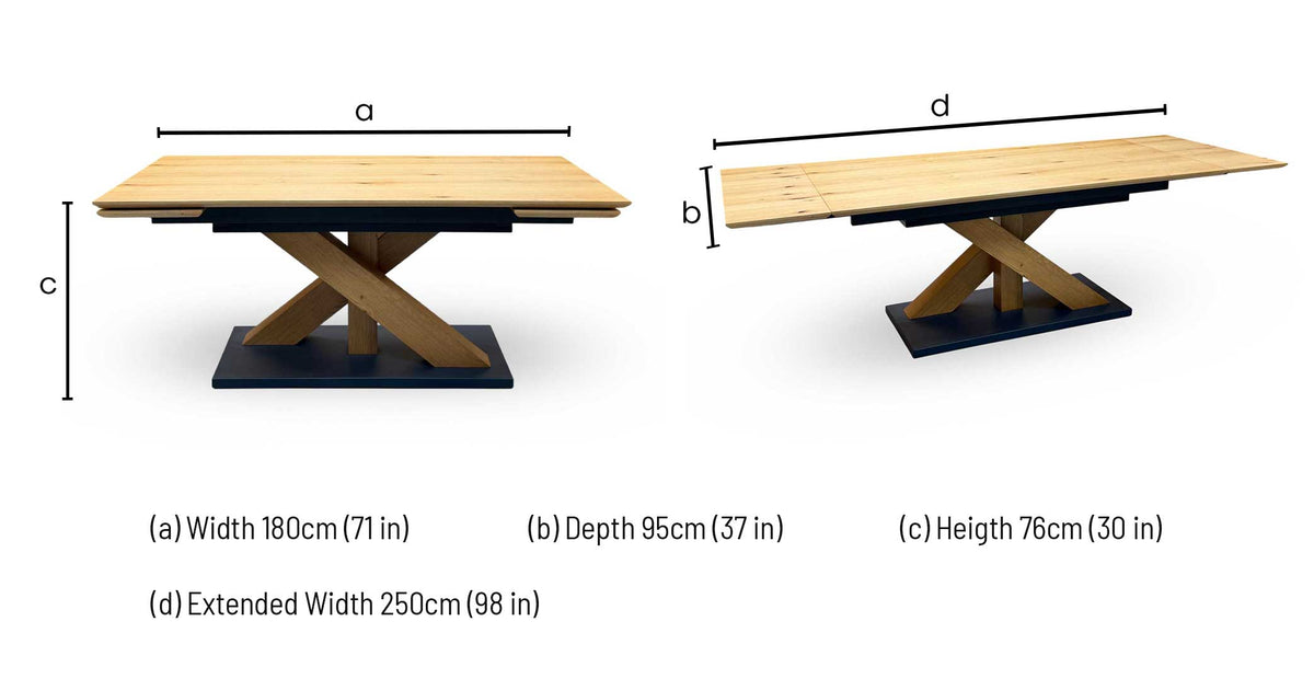‘Aydin’ Solid Oak Large Extending Dining Table