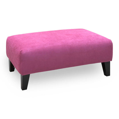 'Orka' Pink Sensual Velvet Fabric Plain Banquette Footstool