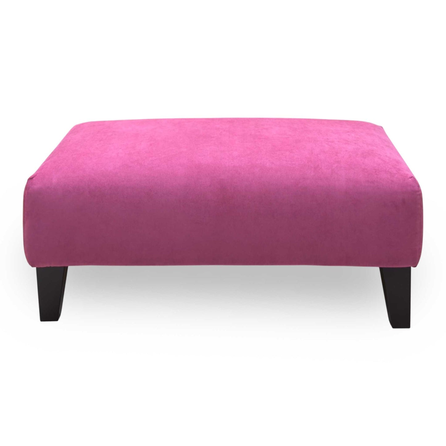 'Orka' Pink Sensual Velvet Fabric Plain Banquette Footstool