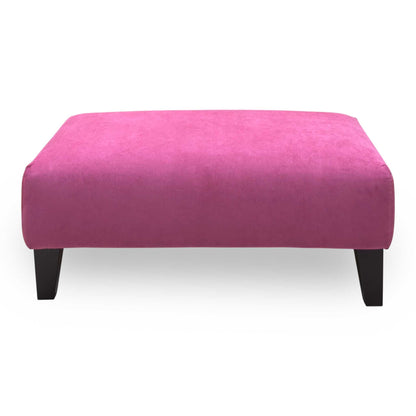 'Orka' Pink Sensual Velvet Fabric Plain Banquette Footstool