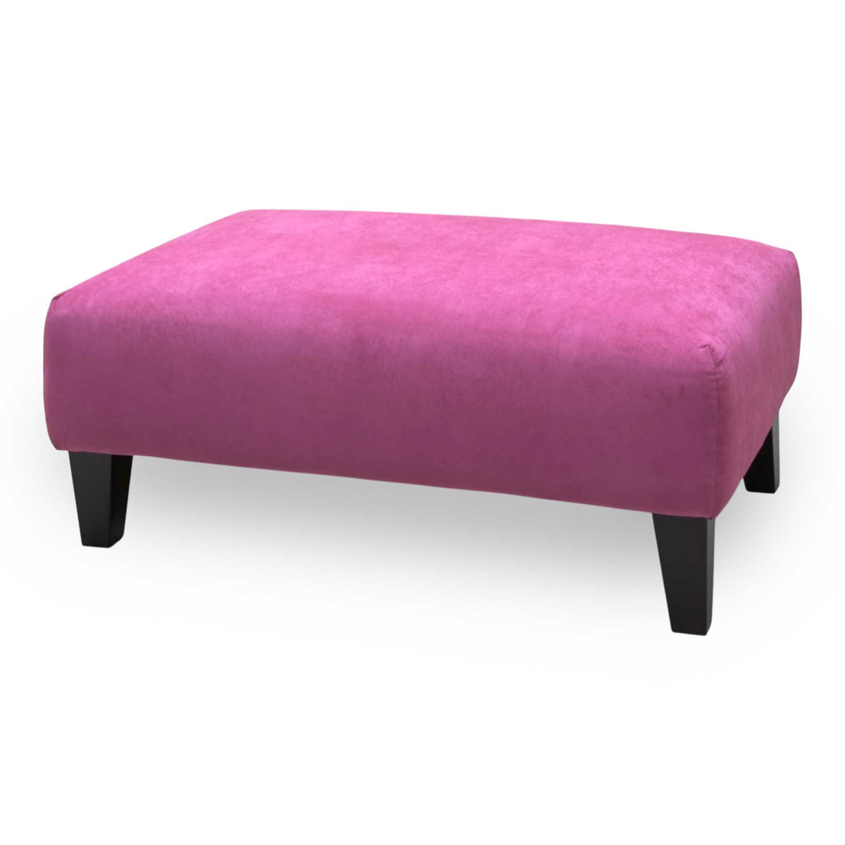 'Orka' Pink Sensual Velvet Fabric Plain Banquette Footstool