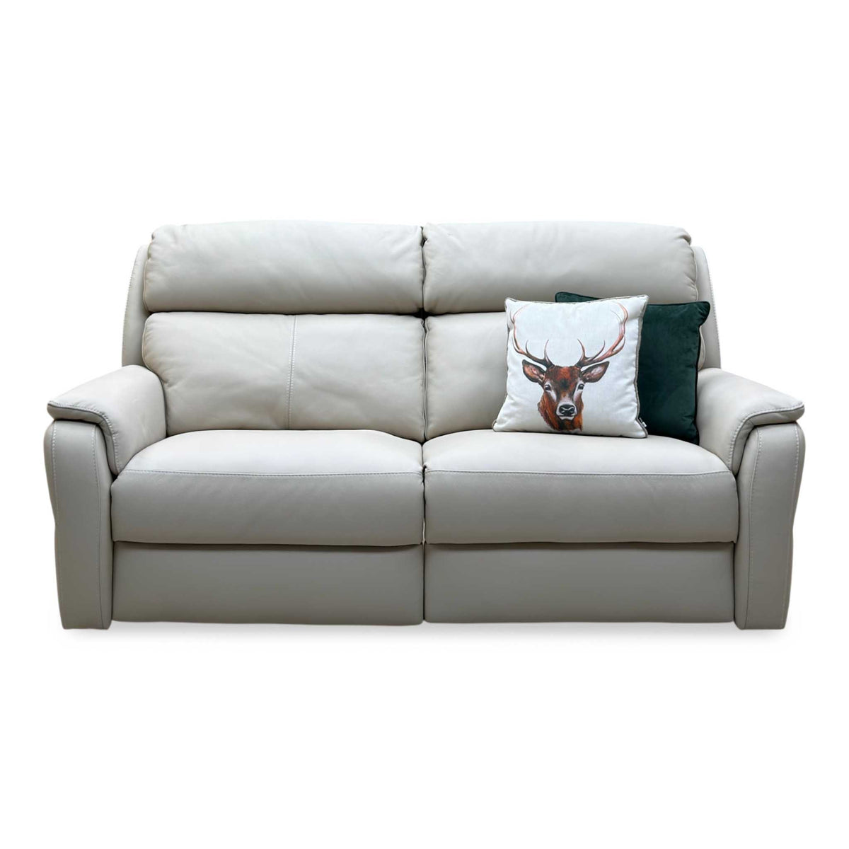 G Plan 'Vito' Torello Fango Cream Leather 3 Seater Power Recliner Sofa with Power Headrests and Power Lumbar