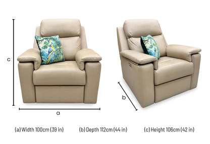 G Plan 'Thornbury' L845 Cambridge Putty Cream Leather Power Recliner Chair with Power Headrest and Power Lumbar