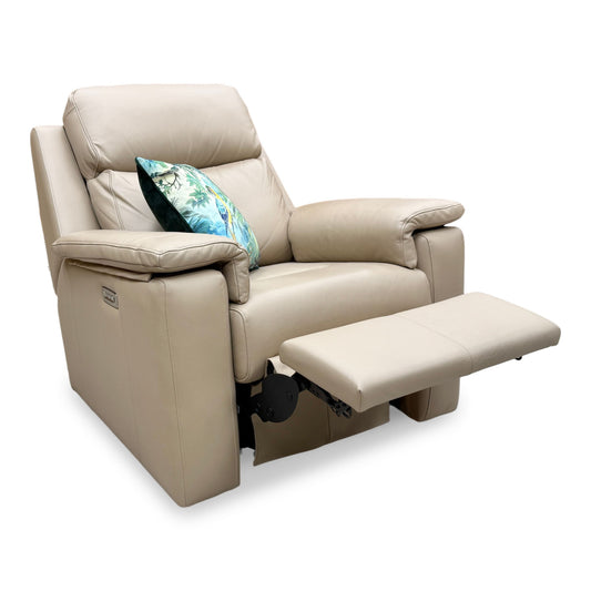 G Plan 'Thornbury' L845 Cambridge Putty Cream Leather Power Recliner Chair with Power Headrest and Power Lumbar