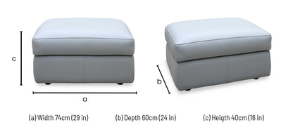G Plan ‘Seattle’ H008 Durham Grey Leather Storage Footstool